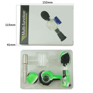 smoking Silicone Mini Water Pipes with GR2 Titanium Nail 14.5mm Concentrate glass nectar