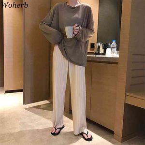 Casual solta transparente manga longa t-shirt mulheres coreanas sólidas tops camiseta streetwear sol proteção sol 210519