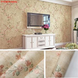 Wallpapers American Country Pastoral Non-woven Wallpaper Small Floral European Nostalgic Style Bedroom Living Room Decoration Wall Stickers