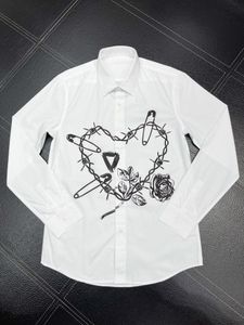 Camisas de grife de designer masculino Men manga longa Camisa de vestido de hip hop estilo de alta qualidade Tops de algodão 1036