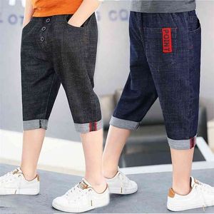 Sale Kid Boys Shorts Blue Short Pants Denim Jeans Adjustable Elastic Waistband Trousers Summer Children Clothing 210723