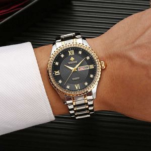 Relógio de diamante para homens Wwoor Mens relógios de aço inoxidável de luxo relógio de quartzo homem ouro relógios impermeáveis ​​relógios de presente Relojes hombre 210527