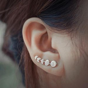 Ear Gauging Sizes venda por atacado-Estar vender escaladores de ouvido rastreadores fases de cor de ouro da lua mm x mm Post tamanho do fio calibre par