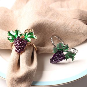 10pcs Western food fruit napkin buckle grape pearl napkin ring napkin ring metal mouth cloth ring tableware 210706