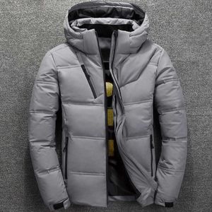 Mode vinter jacka mens vit anka dunja jacka män termisk tjock kappa snö röd svart parka man varmt outwear f111404 211015