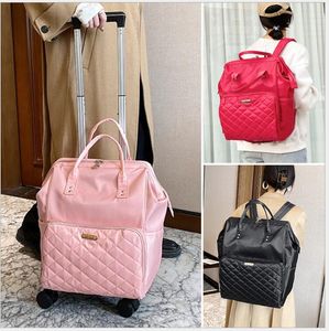 Mochila de Duffel Bolsa de Rodas para Mulheres Travel Trolley Bolsa Com Rodas Oxford Grande Capacidade Rolando Bagagem