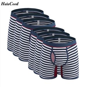 6Pcs/lot Quality Cotton Men's Long Boxer Shorts Brand Fashion Sexy Panties Male Underwear Men Shorts Man Plus Size 6XL Underpant H1214