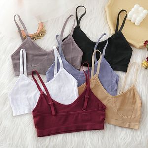 Mulheres sem costura colheita tops tubo superior feminino streetwear sem encosto camisola esportes lingerie sutiã tanque femme camisoles tanques