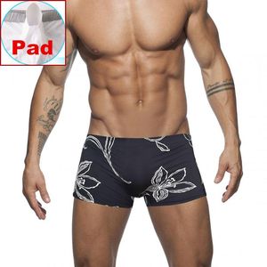 Homens Swimwear com Penis Bolsa Mens Push Up Troncos De Natação Calções Becos Boxer Homem Preto Gay Swimsuit Sexy Sunga Swim Underwear