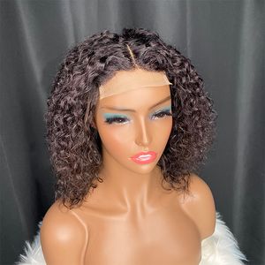 女性卸売価格最高品質グレードの生レミー人間の髪の水の波機械作りの閉鎖ウィグ8インチスーパー9月Promotion