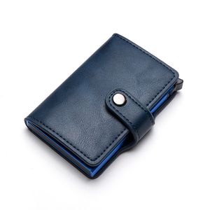 Portfel Mężczyźni i Kobiety Casual Zovol 2021 Uchwyt na karty Protector Protector Smart Card Case Metal RFID Aluminium Box Slim ID Holder PU Leather