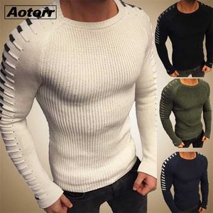 Autunno Inverno Maglione Uomo Arrivo Casual Pullover Uomo Manica Lunga O-Collo Patchwork Lavorato A Maglia Maglioni Uomo Streetwear 211221