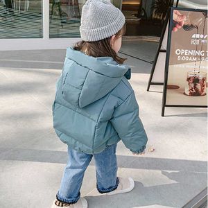 赤ちゃんの冬の女の子のフード付きトレンチコート暖かい服子供子供の女の子のスノースイート2021コットンジャケットパーカーTZ991 H0910