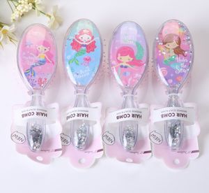 Girls Kids Hair Brush Comb Baby Grooming Set Soft Air Cushion Massage Combs Cartoon Pattern Glitter Hairbrush