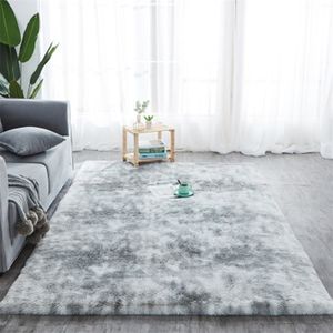 Miękki dywan do składania puszysty dywan Tie-dye gradientowy włochaty dywan do sypialni salon Home Decor Home Garden tekstylia domowe 210917