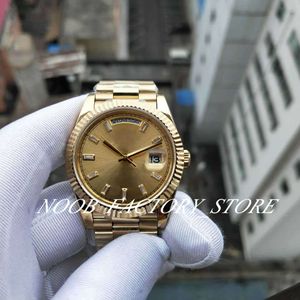 Mężczyźni Rozmiar Zegarek Super BP Factory 228238 40mm V2 Bransoletka ze stali nierdzewnej Gold Diamond Dial 2813 Automatyczny ruch Dual Data Sapphire Szkło Dive Wristwatch
