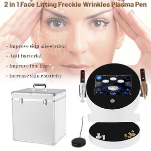 Bärbar 2 i 1 Ozon och Golden Beauty Machine Skin Lifting Wrinkle Avlägsnande Plasma Pen Face Care Equipment