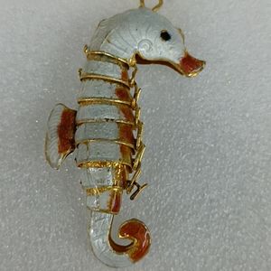 5PCs 5,5 cm Färgglada Emalj Gulliga Seahorse Charms DIY Smycken Making Pendants Örhängen Halsband Nyckelring Cloisonne Koppar Tillbehör Smycken