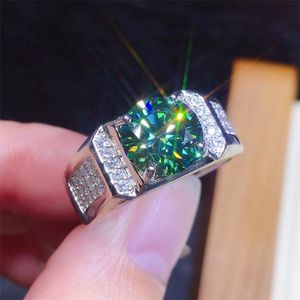 Choucong Unique Brand Wedding Rings Simple Fashion Jewelry 925 Sterling Silver Round Cut Emerald 5A Zircon Party Eternity Women Men Open Adjustable Ring Gift