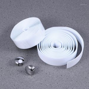 Wholesale white road handlebars for sale - Group buy Bike Handlebars Components pair Handlebar Tape Wrap Road Lightest Bar Ribbon Cork With End Plugs And Self Adhesive Strips White