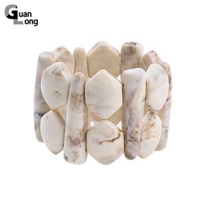 Guanlong Vintage Geometric Irregular Stretch Flexible Bracelets Wide Resin Acrylic Bangles Bracelets for Women Crafts Jewelry Q0717