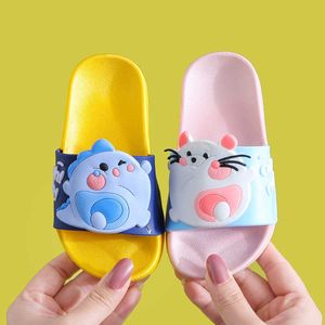 Children Boys Girls Slippers Summer Cute Cartoon PVC Rubber Home Outdoor Slippers Kids Slides Shoes Footwear 210713