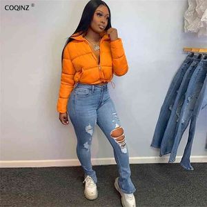 Woman Bomber Jacket Parkas Winter Clothe Bubble Cropped Puffer Coat Plus Size Clothing Oversized Streetwear 215XP 210916