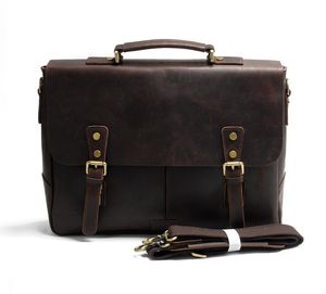 Vintage Crazy Horse Echtes Leder Männer Leder Messenger Tasche Männer Laptop Tasche Tote Handtasche männlichen Umhängetasche Sling