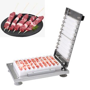 Manual Stainless Steel Doner Kebab Meat Skewer Machine 10 Holes Meat Skewer Kebab MakerCut Meat Tools skewered machine