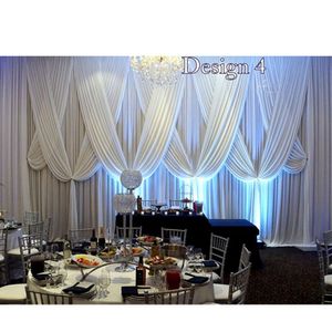 10ft x 20ft luxo puro casamento branco cenário de cenário de cenário com dragões de tecido para decorações de festa de bebê de casamento