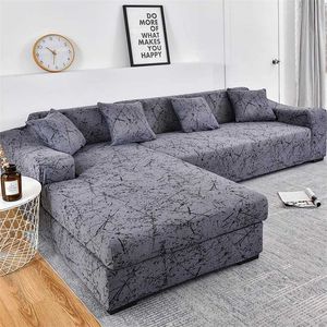 Elastic Sofa Covers for Living Room Geometric Couch Pets Corner L Shaped Chaise Longue Slipcover 1PC 211116