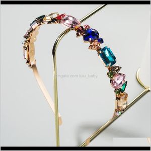 Headbands Jewelry Drop Delivery 2021 Baroque Band Female Fan Alloy Color Diamond Glass Headband Ins Rookie Bride Hair Accessories Ivk6F