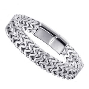 Hohe Qualität Edelstahl Link Kette Metall Geflochtene Armband Armreif Männer Hip Hop Party Rock Schmuck