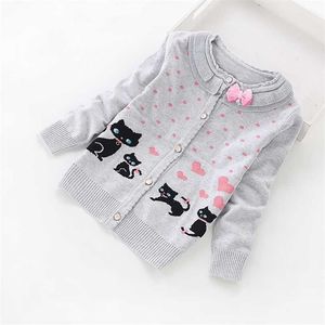 spring fashion girls cardigans children sweaters 3-14 knit sweater cardugans 211104