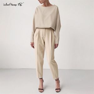 Mnealways18 Vintage Zipper Khaki Spodnie Kobiety Wysokiej Talii Spodnie Office Damskie Brązowe Spodnie Działa Nosić jesienne Długie spodnie 211216