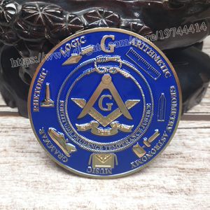 Masonic Auto Car Badge Emblems mason freemason BCM25 blue gold plating process personality decoraction