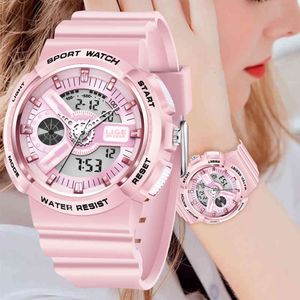 Lige Nowy Sport Kobiety Quartz Cyfrowy Zegarek Creative Nurkowanie Watch Ladies Wodoodporny Alarm Watch Dual Display Clock Montre Femme Q0524