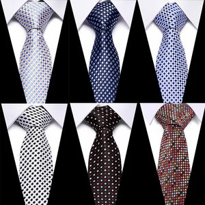 Gravatas mens acessórios listrados padrão xadrez negócio laço de seda gravata para homens casamento terno jacquard laços