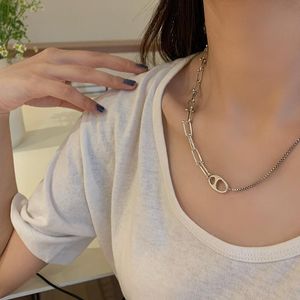 Chains FMILY Minimalist 925 Sterling Silver Personality Hollow Pig Nose Necklace Retro Fashion Clavicle Chain For Girlfriend Gift