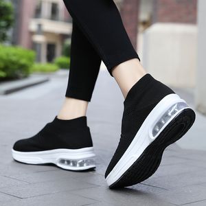 Mulheres Malha Respirável Sapatos Estudante Casual Mulheres Roxo Roxo Preto Pink Luminária Almofada Running Soft Bottom Socks