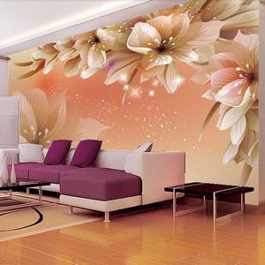 Custom 3D Photo Wallpaper Modern Flower Wall Mural Living Room Bedroom Sofa TV Background Wall