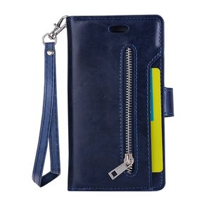 Flip Wallet Cover Fodral för AIphone 11 Pro X XS XR max 6 S 7 8 Plus 5 5S SE2020 12mini Korthållare Purse Zipper Telefon Tillbaka Väska