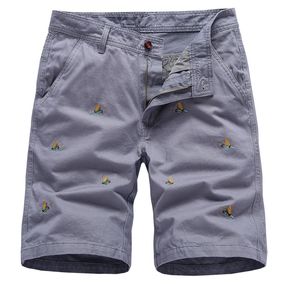 Summer Men's Casual Shorts Cotton Men Solid Color Straight Fifth Pants