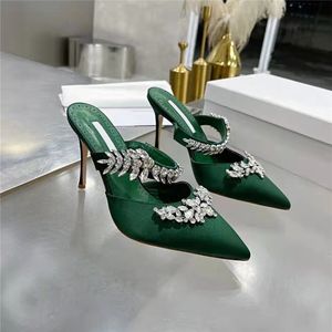 Designer Design Woman Dress Shoes Rhinestone Super High Heel Sandals Wedding Party Prom Heels Pointed Stiletto Sandal