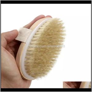 Brushes, Sponges Scrubbers Bathroom Accessories Home & Garden Drop Delivery 2021 Dry Skin Soft Natural Wooden Bath Shower Bristle Spa Body Br