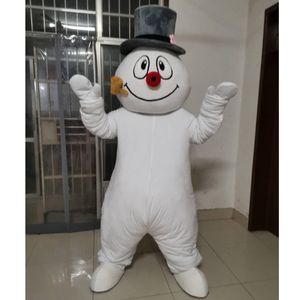 Halloween-Schneemann-Maskottchen-Kostüm, hochwertig, individuell anpassbar, Cartoon-weiße Schneemänner, Plüsch, Anime-Thema, Charakter, Erwachsenengröße, Weihnachten, Karneval, Kostüm