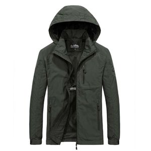 Mäns Windbreaker Jackor Vattentät Militär Hooded Vattentät Vindbrytare Casual Coat Man Kläder Höst Jackor Män 210928