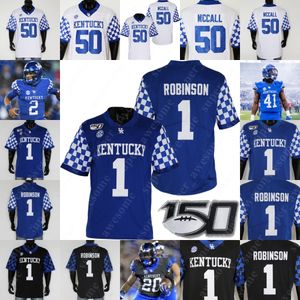 Fußballtrikot der Kentucky Wildcats Joey Gatewood Chris Rodriguez Jr. Wan'Dale Robinson Kavosiey Smoke Josh Ali Keaton Upshaw Yusuf Corker Darian Kinnard Josh Paschal