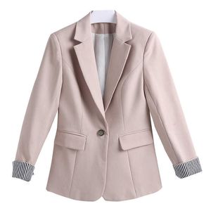 Primavera e outono de alta qualidade profissional feminino blazer senhoras casual terno curto temperamento escritório jaqueta feminina 210527