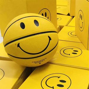 Men Youth 5#/7# Professional Sports Basketball Smile Patterns Indoor Outdoor Training/Competition Basketballs Birthday Gift 220210